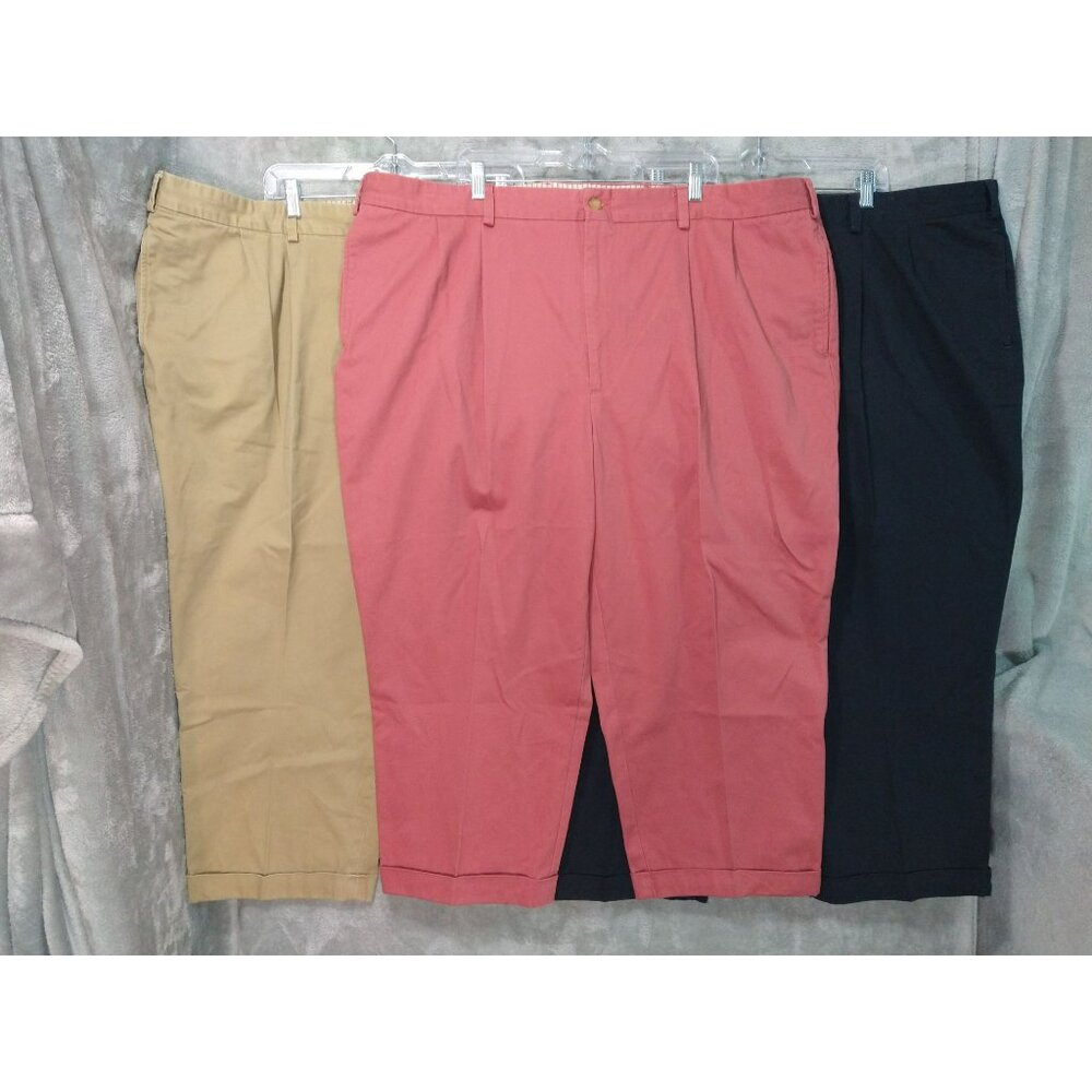 Bills Khakis Pants Mens 46 x 24 Chino M2P Pleated Twill Cotton Lot of 3